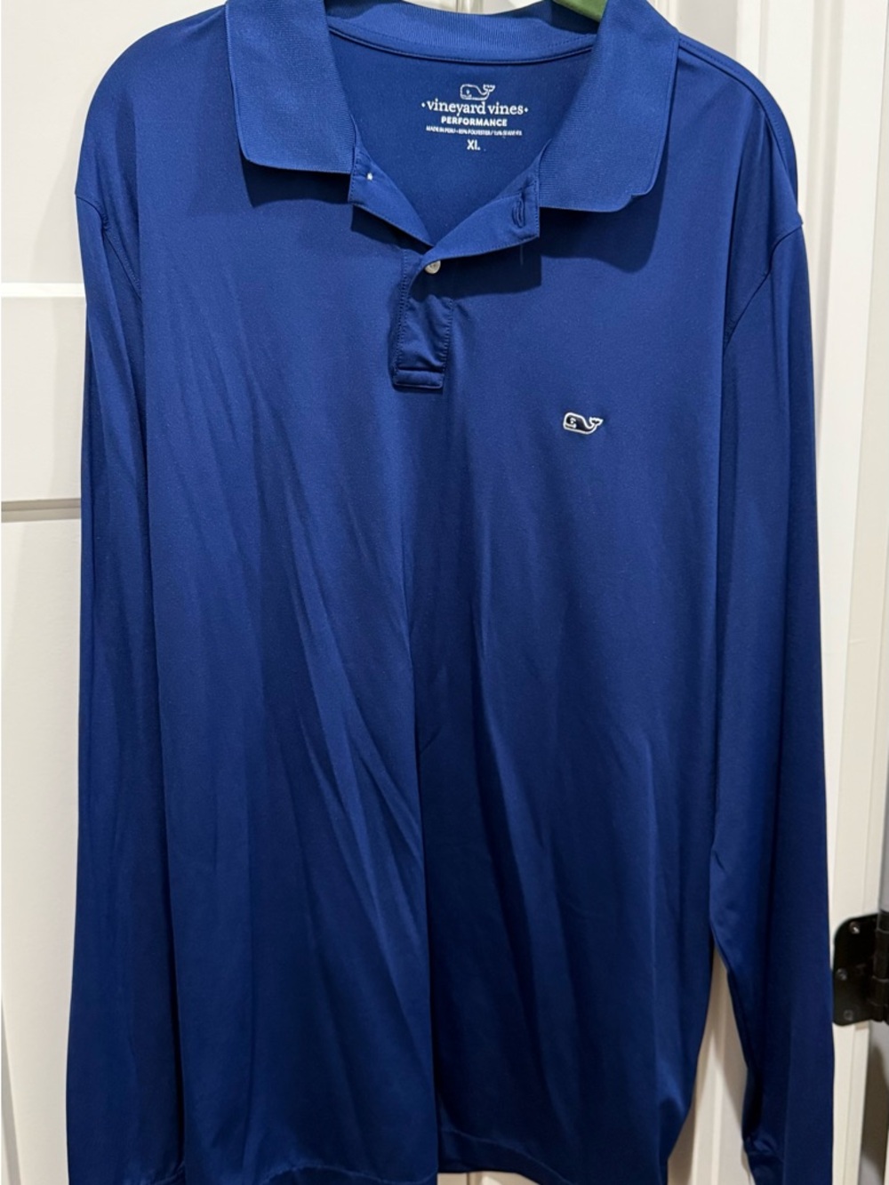 Vineyard Vines Long-Sleeve Performance Polo in Royal Blue